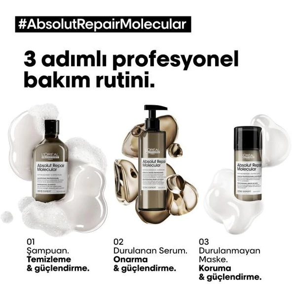 Loreal Professionnel Serie Expert Absolut Repair Molecular Yıpranmış Saçlar Arındırıcı Şampuan Refill 500ML - 8