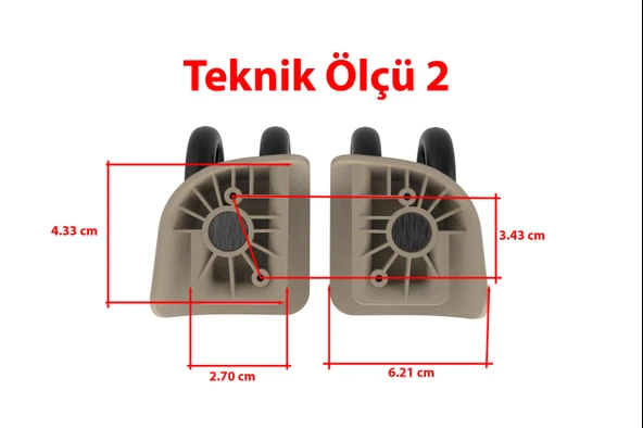 Keo-Plus PP Valiz Tekerleği Sağ ve Sol Sarı Renk - Resim 6