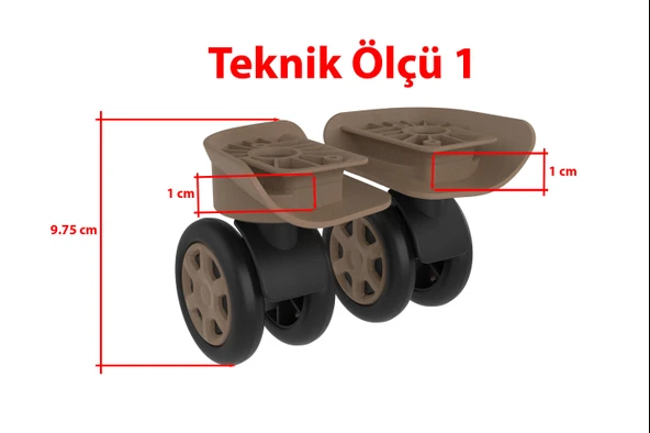 Keo-Plus PP Valiz Tekerleği Sağ ve Sol Lila Renk - Resim 5