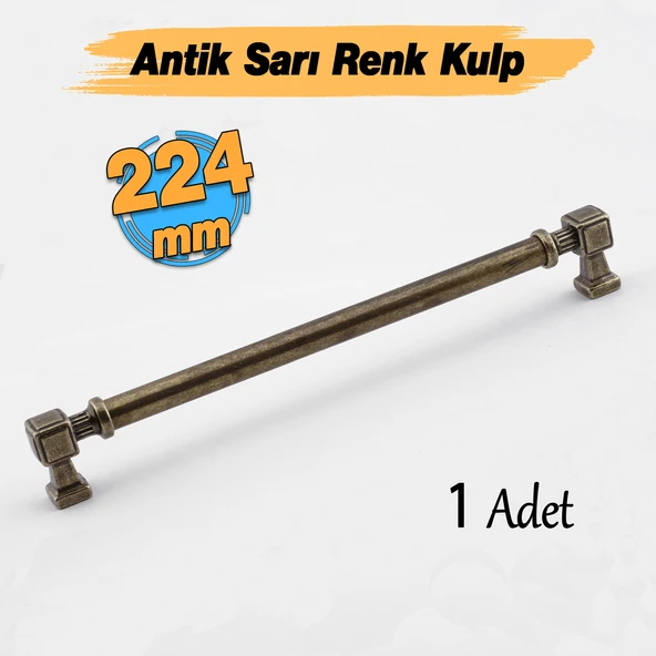 Talas Antik Sarı Eskitme Metal 224 mm 22.4 cm Mobilya Mutfak Çekmece Dolap Kulpu Kulbu Kulpları ürün görseli