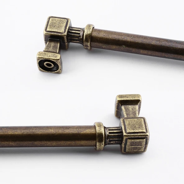 Talas Antik Sarı Eskitme Metal 224 mm 22.4 cm Mobilya Mutfak Çekmece Dolap Kulpu Kulbu Kulpları - Resim 3