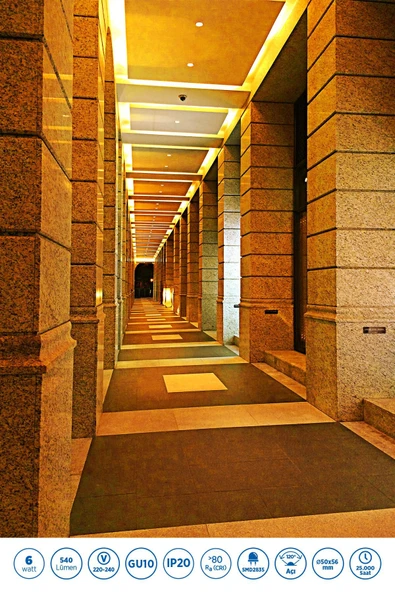 RTL11121-5 Rother GU10 LED Spot Ampul 6W 540 Lümen 3000K Sarı Işık Enerji Tasarruflu Ampul 5 Adet - Resim 3