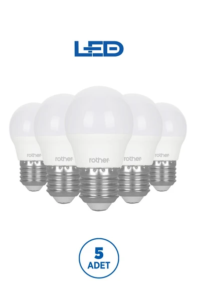 RTL09111-5 Rother G45 LED Ampul 6W E27 470 Lümen 4000K Gün Işığı Enerji Tasarruflu Ampul 5 Adet ürün görseli