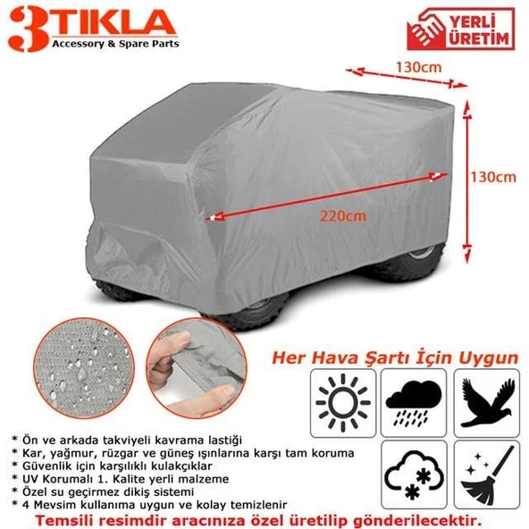 800 CC ATV 4 Mevsim Kullanımlı, Su Ve Toz Dan Koruyan Miflonlu Araç Örtüsü - Resim 2