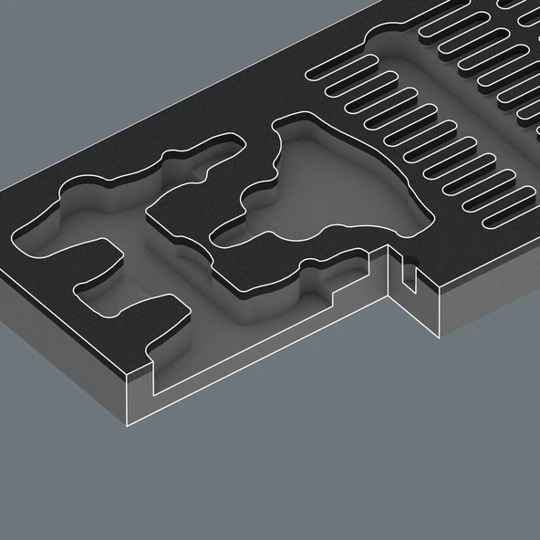 Wera 9752 Özel Kesim Sünger Kraftform Kompakt Cırcırlı Set 1 - 3
