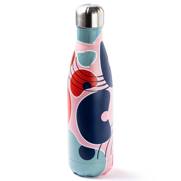 Tantitoni Yuvarlak Desenli Paslanmaz Çelik Şişe Termos 500ml ürün görseli 1