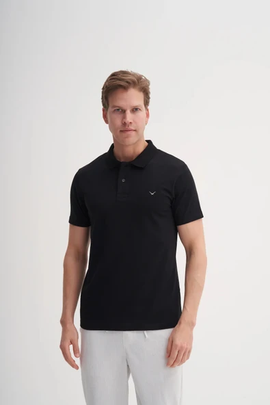 CAZ 4615 POLO YK.LCY SÜP. T-SHIRT SİYAH - Resim 4