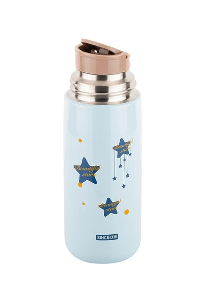 Tantitoni Okadı Mavi Desenli Paslanmaz Çelik Termos 300ml - Resim 2