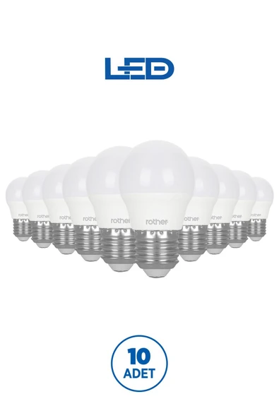 RTL09101-10 Rother G45 LED Ampul 6W E27 470 Lümen 6000K Beyaz Işık Enerji Tasarruflu Ampul 10 Adet ürün görseli