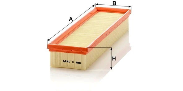 C 3459 - Hava filtresi -  MANN FILTER - Resim 2
