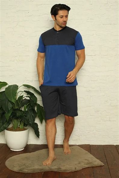 Moda Çizgi Erkek Sax 3'lü Pijama Takım 6823 - Resim 3