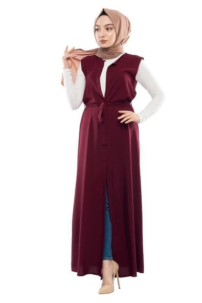 Moda Çizgi Yakalı Yelek - 3