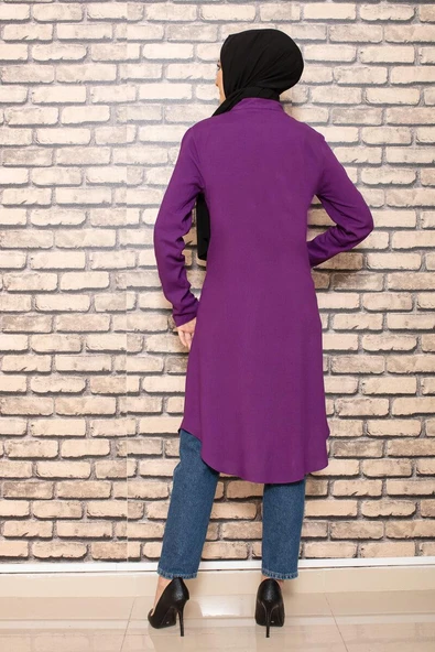 Moda Çizgi Desenli Tunik - 4