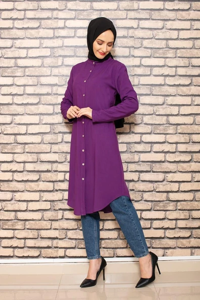 Moda Çizgi Desenli Tunik - 2