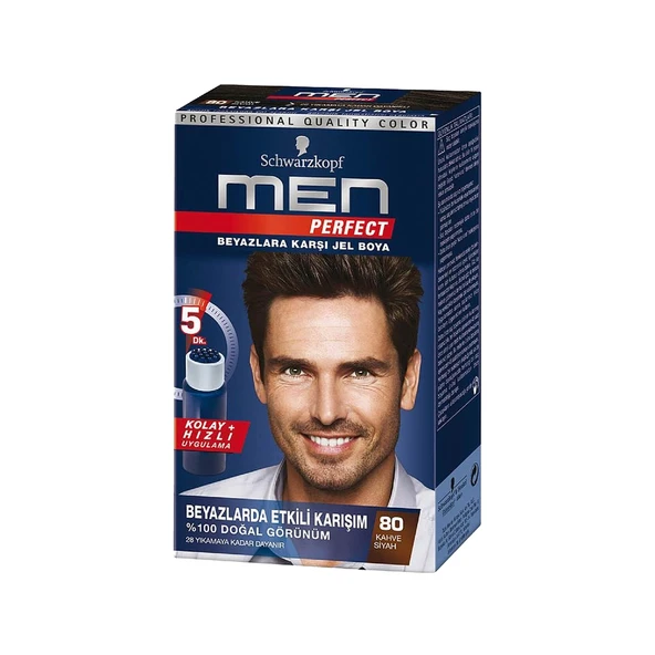 Schwarzkopf Men Perfect Saç Boyası 80-Kahve Siyah - 1