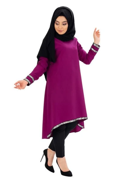 Moda Çizgi Desenli Tunik - 3