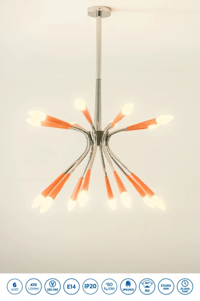 RTL02111-10 Rother LED Mum Avize Ampul 6WE14 470Lümen 4000K Gün Işığı Enerji Tasarruflu Ampul 10Adet - Resim 3