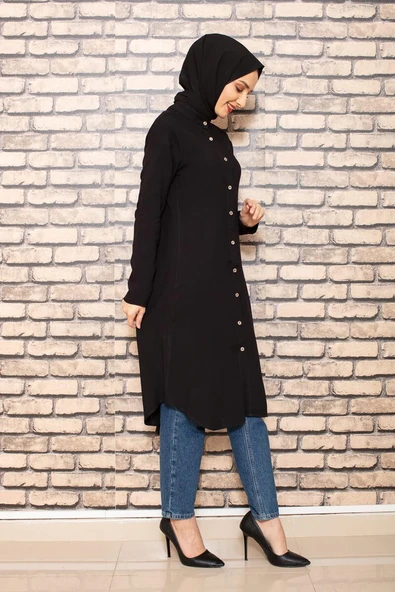 Moda Çizgi Desenli Tunik - 3