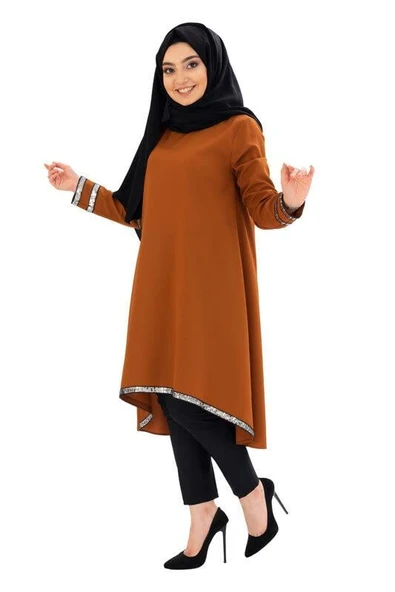 Moda Çizgi Desenli Tunik - 2