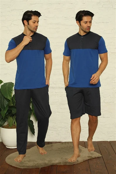 Moda Çizgi Erkek Sax 3'lü Pijama Takım 6823 ürün görseli 1