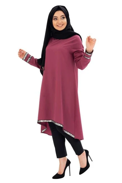 Moda Çizgi Desenli Tunik - 3