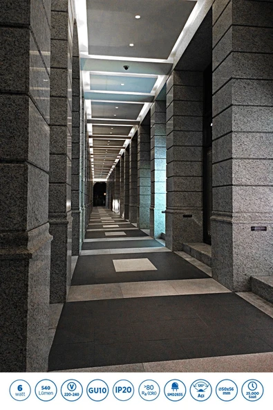 RTL11101-5 Rother GU10 LED Spot Ampul 6W 540 Lümen 6500K Beyaz Işık Enerji Tasarruflu Ampul 5 Adet - 3