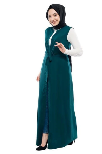 Moda Çizgi Yakalı Yelek - 2