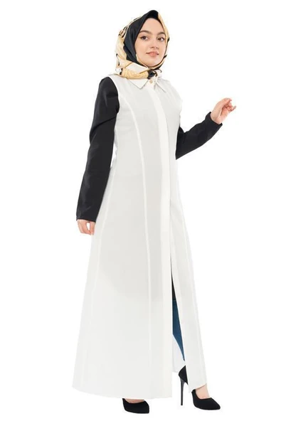 Moda Çizgi Yakalı Yelek - 3