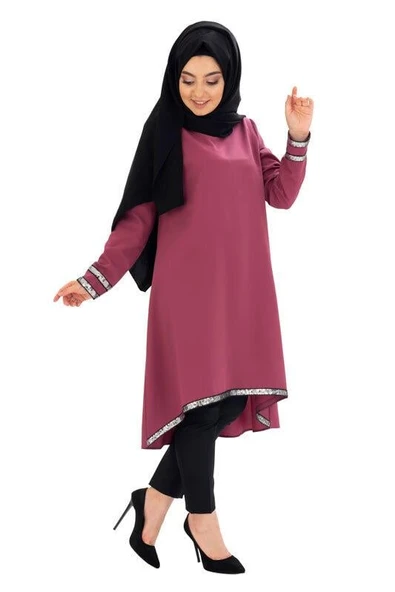 Moda Çizgi Desenli Tunik - 2