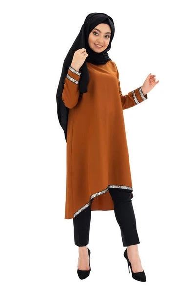 Moda Çizgi Desenli Tunik - 3