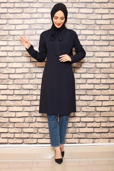 Moda Çizgi Desenli Tunik - 3