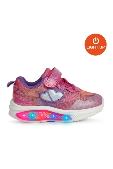 Buckhead 3042 Nına Kız Çocuk Kalpli Sim Işıklı Cırtlı Spor Ayakkabı - 9