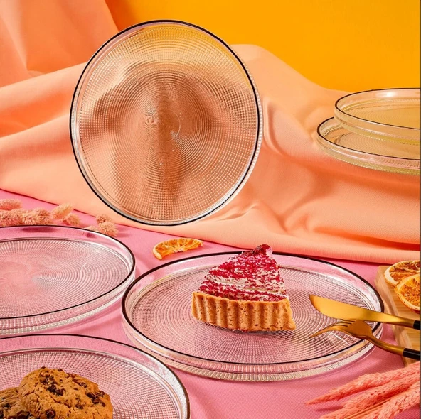 Fecra Loren 6 Parça Servis Seti 21 cm Siyah Fileli - 3