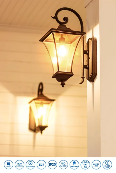 RTL01125-5 Rother A60 LED Ampul 15W E27 1520 Lümen 3000K Sarı Işık Enerji Tasarruflu Ampul 5 Adet - Resim 3