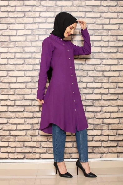 Moda Çizgi Desenli Tunik - 3