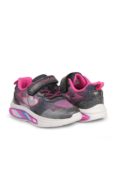 Buckhead 3042 Nına Kız Çocuk Kalpli Sim Işıklı Cırtlı Spor Ayakkabı - 4