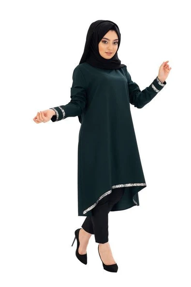 Moda Çizgi Desenli Tunik - 2