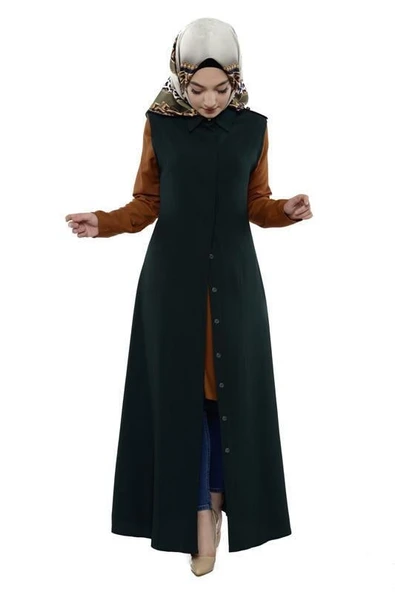 Moda Çizgi Yakalı Yelek - 3