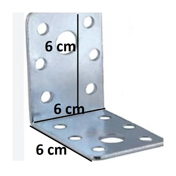 Mobilya, Dolap Yatak Duvara Sabitleme Köşebent Bağlantı Aparatı L Demiri Gönye 6X6X6 Cm (12 ADET) - Resim 3