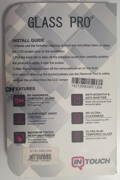 INTOUCH 3D SİYAH GLASS PRO PLUS EKRAN KORUYUCU ürün görseli