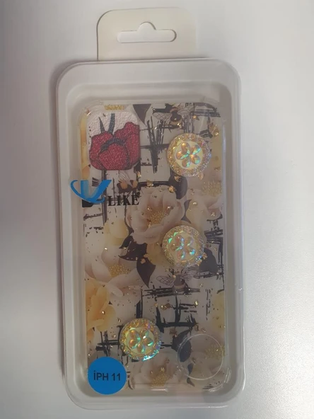 VLIKE IPHONE 11 SARI TAŞLI DESENLİ SİLİKON KAPAK ürün görseli