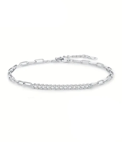 0.30 Karat Moissanite Taşlı Suyolu Kadın Gümüş Bileklik ürün görseli