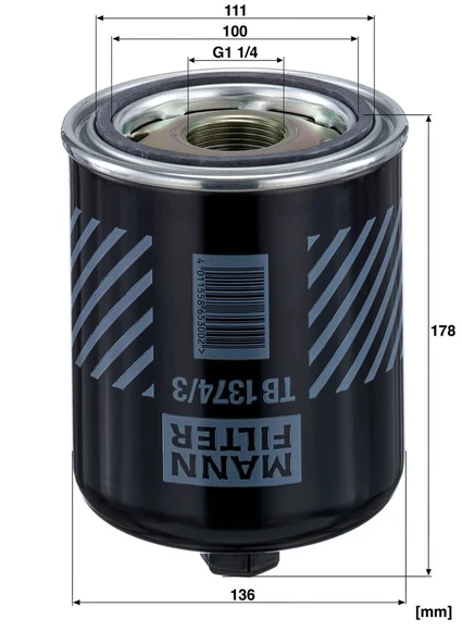 TB 1374/3 x - Pnömatik Fren sistemi hava kurutucuları -  MANN FILTER - Resim 2