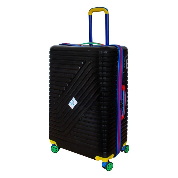 Vayomy Colors PP Line Büyük Boy Siyah Valiz KIRILMAZ 2 Yıl Garantili ürün görseli