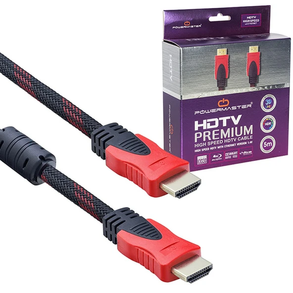 Powermaster PM-3202 5 Metre Örgülü HDMI Kablo ürün görseli 1