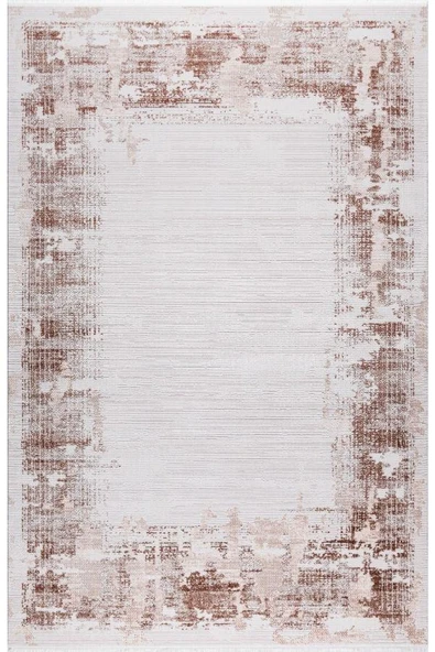 Pastel Halı Keops D167E Krem Kahve Akrilik Salon Oturma Yatak Odası Halısı ürün görseli 1