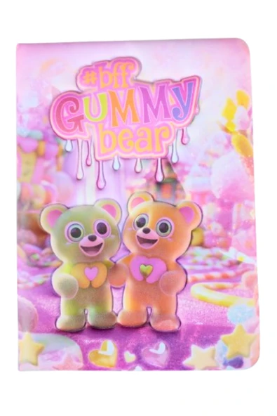 Puffy Cute kokulu  Not Defteri 13 x 18 cm 96 Ypr. çizgili sevimli ayılar ürün görseli 1