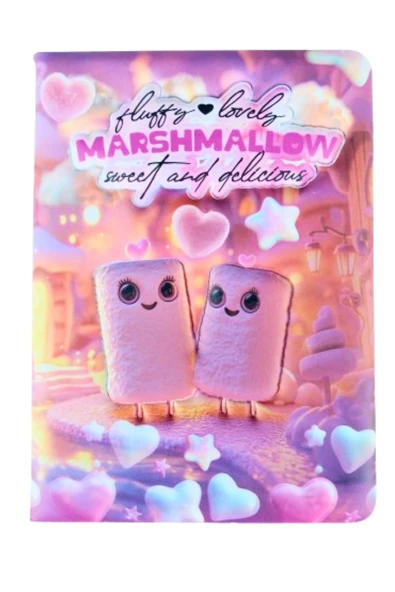 Puffy Cute kokulu  Not Defteri 13 x 18 cm 96 Ypr. çizgili marşmelov ürün görseli 1