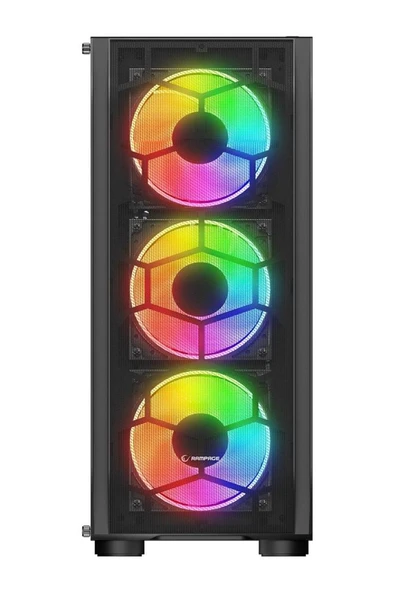 HOLLOW 650W 80+ 4*12cm ARGB Fan+Kontrolcü Temperli Camlı Mid-T Gaming Oyuncu Kasası - Resim 2