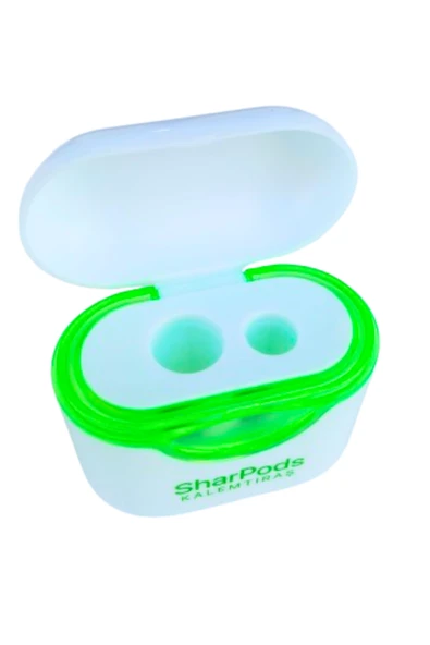 sharpods çift bıçaklı hazneli kalemtraş 1 adet  jumbo ve normal kalemler için. - Resim 4